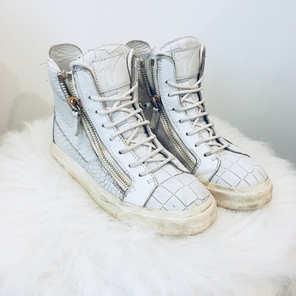 Giuseppe Zanotti Crocodile High Top Sneakers (36)